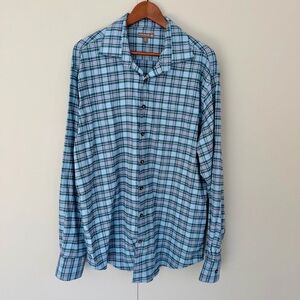 PETER MILLAR Mens Crown Sport Blue Plaid Button Down Shirt MF17EW64SL